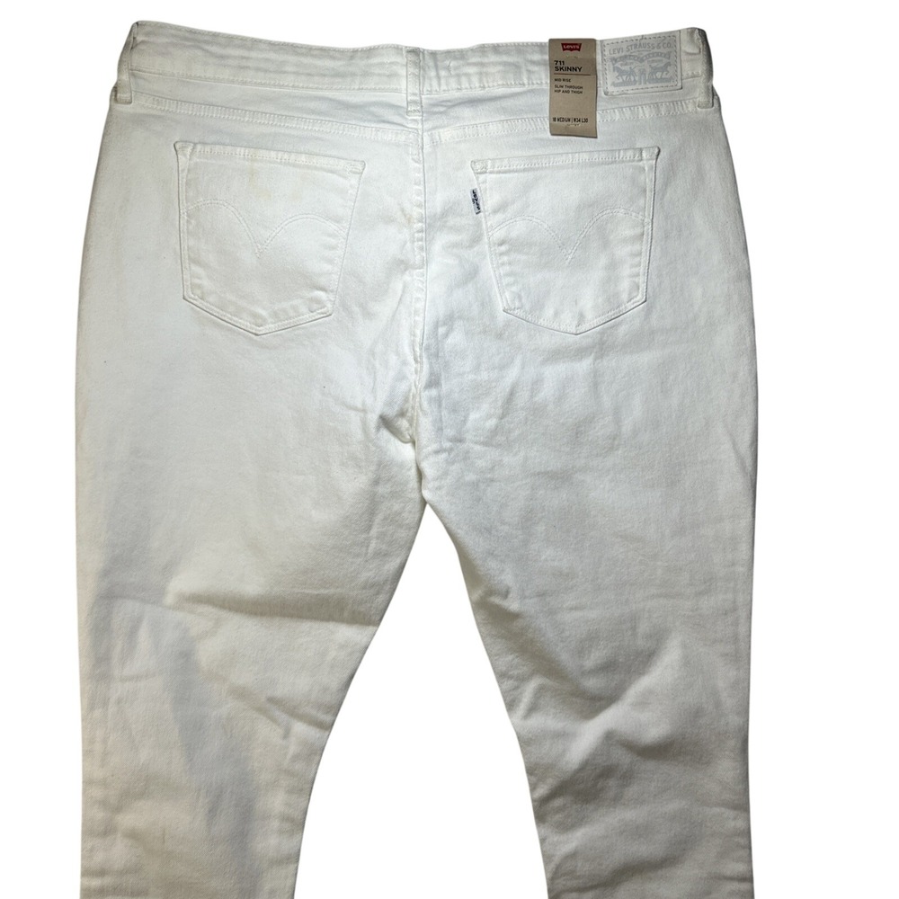 Levis 711 Skinny Jeans Womens 18 34x30 Actual 37x30 Off White Stains